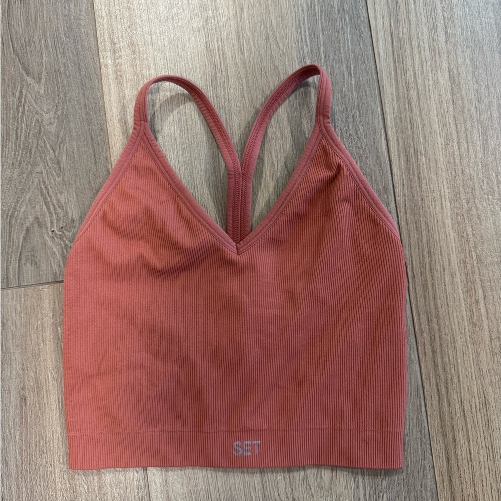 SET Active Ribbed Sports Bra - Warm Rust
